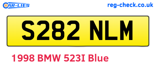 S282NLM are the vehicle registration plates.