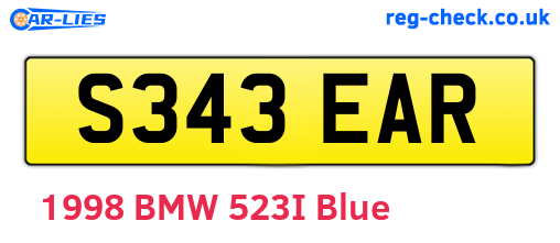 S343EAR are the vehicle registration plates.