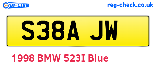 S38AJW are the vehicle registration plates.