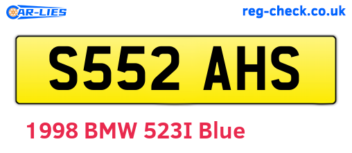 S552AHS are the vehicle registration plates.