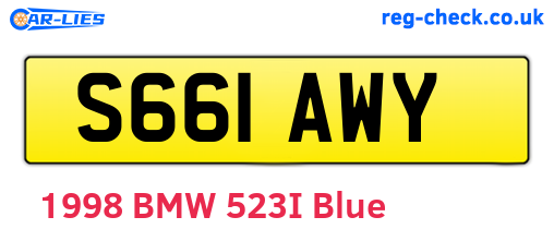 S661AWY are the vehicle registration plates.