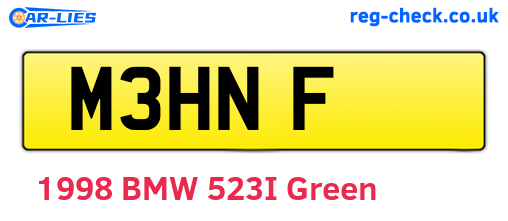 M3HNF are the vehicle registration plates.