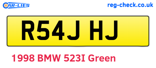 R54JHJ are the vehicle registration plates.
