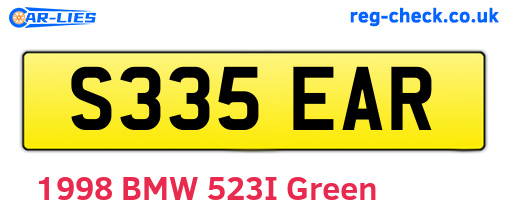 S335EAR are the vehicle registration plates.