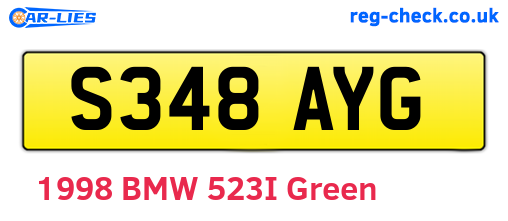 S348AYG are the vehicle registration plates.