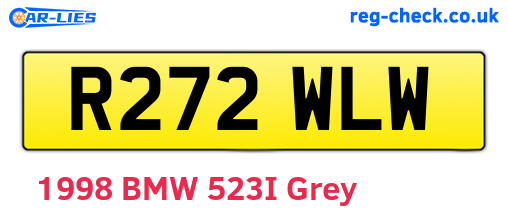 R272WLW are the vehicle registration plates.