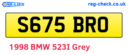 S675BRO are the vehicle registration plates.