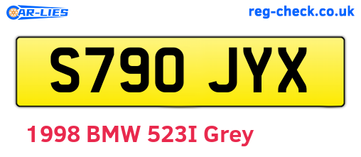 S790JYX are the vehicle registration plates.