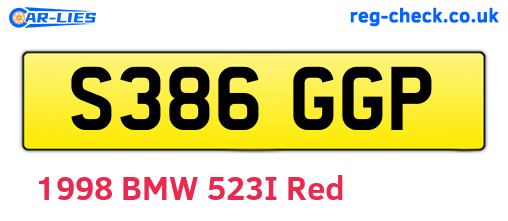 S386GGP are the vehicle registration plates.