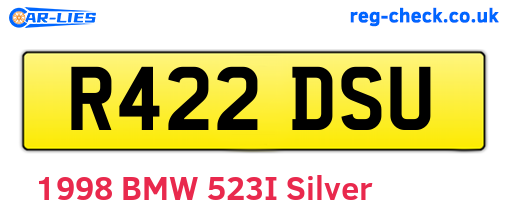 R422DSU are the vehicle registration plates.