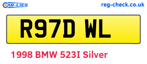 R97DWL are the vehicle registration plates.