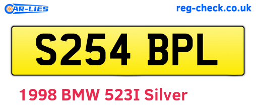S254BPL are the vehicle registration plates.