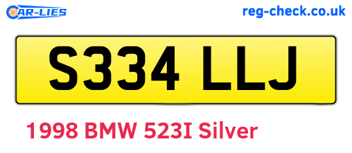 S334LLJ are the vehicle registration plates.
