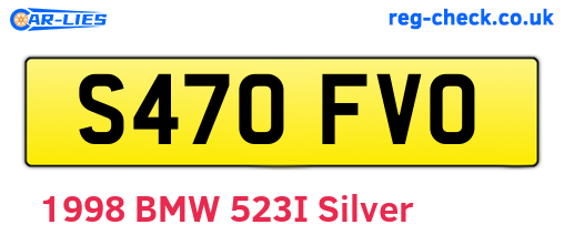 S470FVO are the vehicle registration plates.