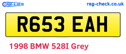 R653EAH are the vehicle registration plates.