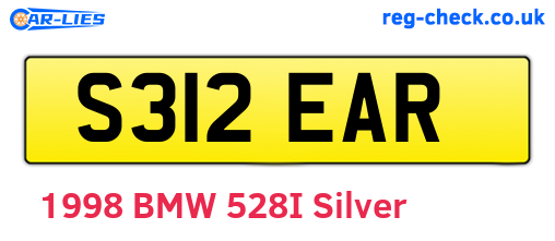 S312EAR are the vehicle registration plates.