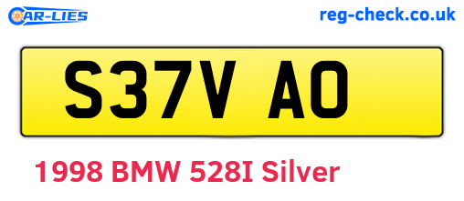 S37VAO are the vehicle registration plates.