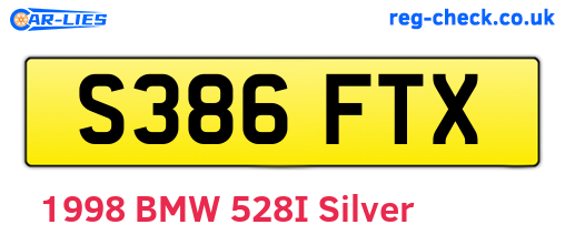 S386FTX are the vehicle registration plates.