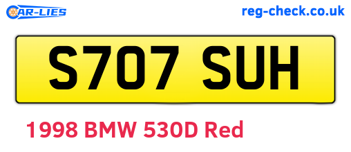 S707SUH are the vehicle registration plates.
