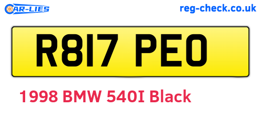 R817PEO are the vehicle registration plates.