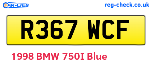 R367WCF are the vehicle registration plates.