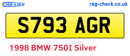 S793AGR are the vehicle registration plates.