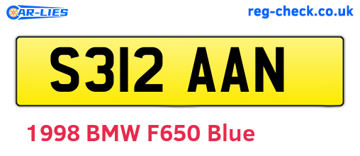 S312AAN are the vehicle registration plates.