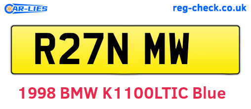 R27NMW are the vehicle registration plates.