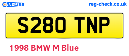 S280TNP are the vehicle registration plates.