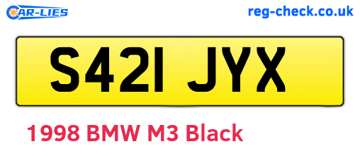 S421JYX are the vehicle registration plates.