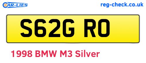 S62GRO are the vehicle registration plates.