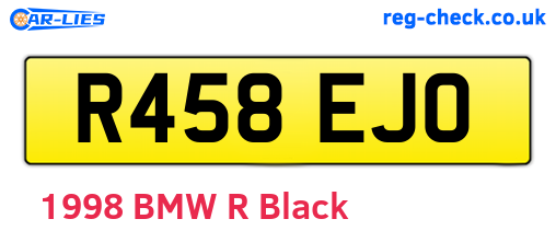 R458EJO are the vehicle registration plates.