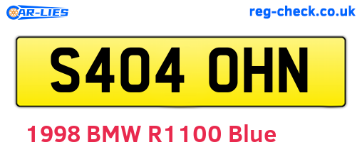 S404OHN are the vehicle registration plates.