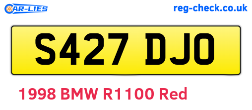 S427DJO are the vehicle registration plates.
