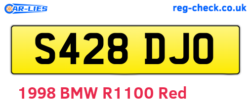 S428DJO are the vehicle registration plates.
