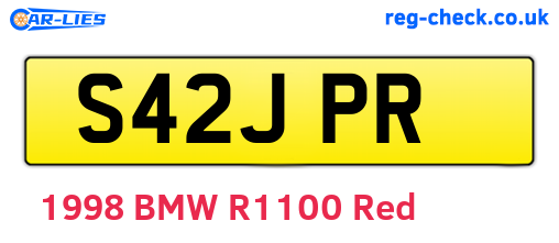 S42JPR are the vehicle registration plates.