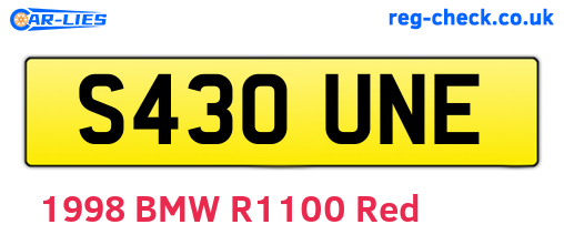 S430UNE are the vehicle registration plates.