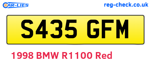 S435GFM are the vehicle registration plates.