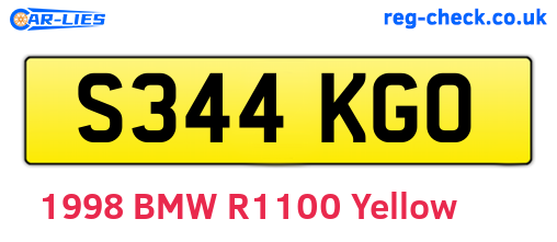 S344KGO are the vehicle registration plates.