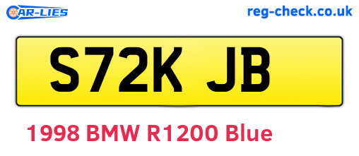 S72KJB are the vehicle registration plates.