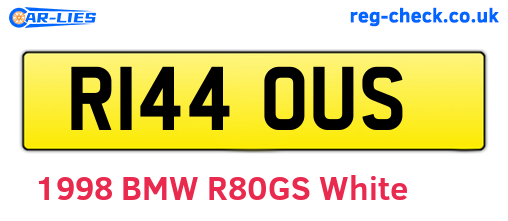 R144OUS are the vehicle registration plates.