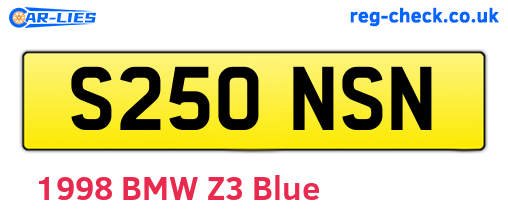 S250NSN are the vehicle registration plates.