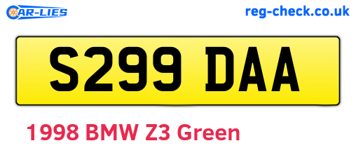 S299DAA are the vehicle registration plates.