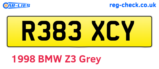 R383XCY are the vehicle registration plates.