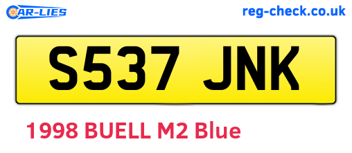 S537JNK are the vehicle registration plates.