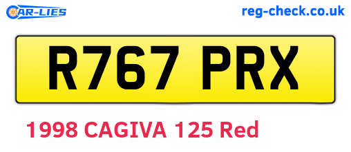 R767PRX are the vehicle registration plates.