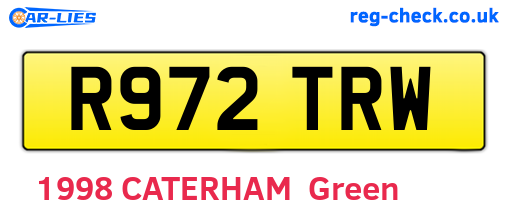 R972TRW are the vehicle registration plates.