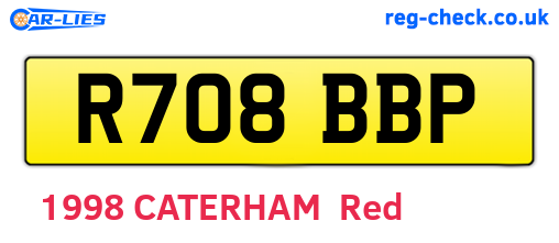 R708BBP are the vehicle registration plates.
