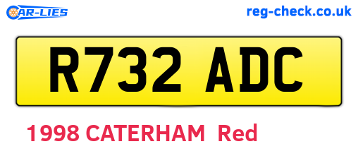 R732ADC are the vehicle registration plates.