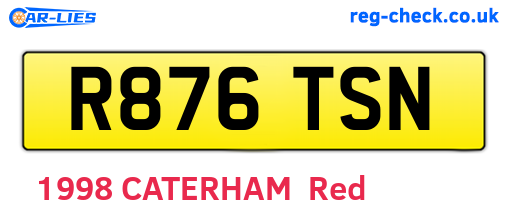 R876TSN are the vehicle registration plates.